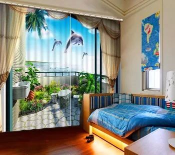 Modern Beautiful Curtains dolphin palying Window 3D Curtains Printing Children Room Window Blackout Curtain
Modern Beautiful Curtains dolphin palying Window 3D Curtains Printing Children Room Window Blackout Curtain