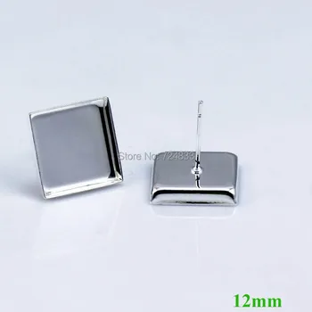 12mm Silver Plated Brass Blank Earrings Bases Square Deep Bezel tray Stud Earrings Post Settings DIY Crafts Findings Wholesale
12mm Silver Plated Brass Blank Earrings Bases Square Deep Bezel tray Stud Earrings Post Settings DIY Crafts Findings Wholesale