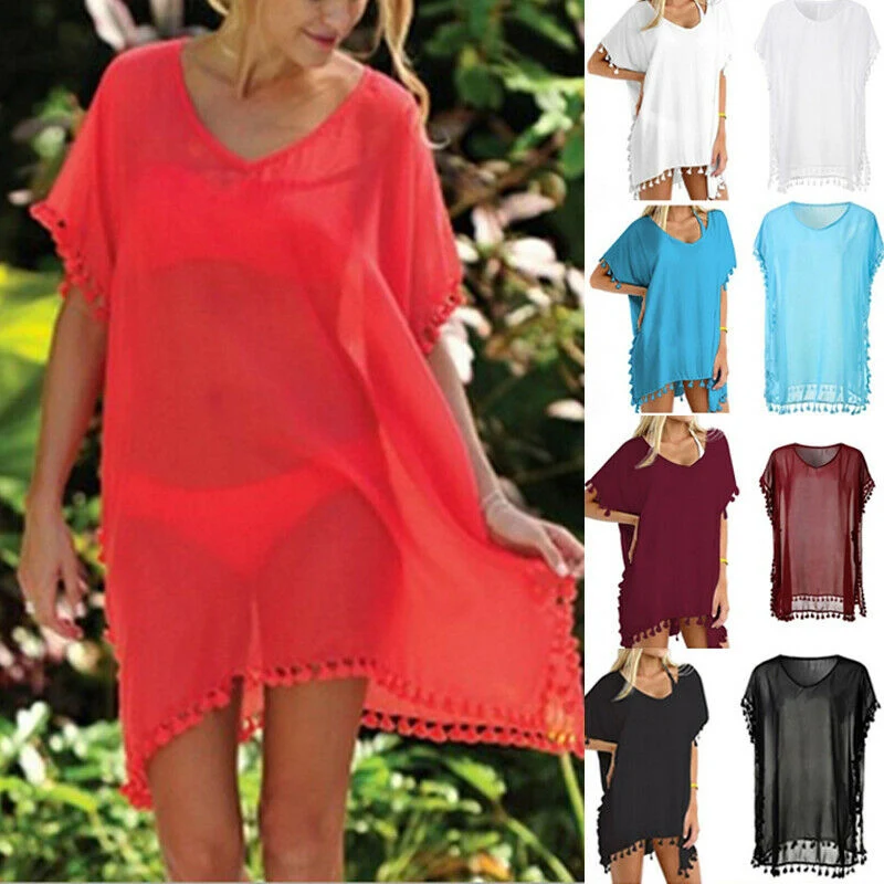 Women Bikini Cover Up Swimwear Summer Beach Wear Short Sleeve Blouse Dress Push Up Padded Swimwear Swimsuit Beachwear Plus Size
Women Bikini Cover Up Swimwear Summer Beach Wear Short Sleeve Blouse Dress Push Up Padded Swimwear Swimsuit Beachwear Plus Size