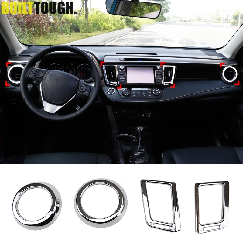 Fit For Toyota RAV4 Chrome 2013 2014 2015 2016 2017 Dashboard Front Air Vent Cover Trim Garnish Molding Frame Bezel Outlet 4pcs
Fit For Toyota RAV4 Chrome 2013 2014 2015 2016 2017 Dashboard Front Air Vent Cover Trim Garnish Molding Frame Bezel Outlet 4pcs