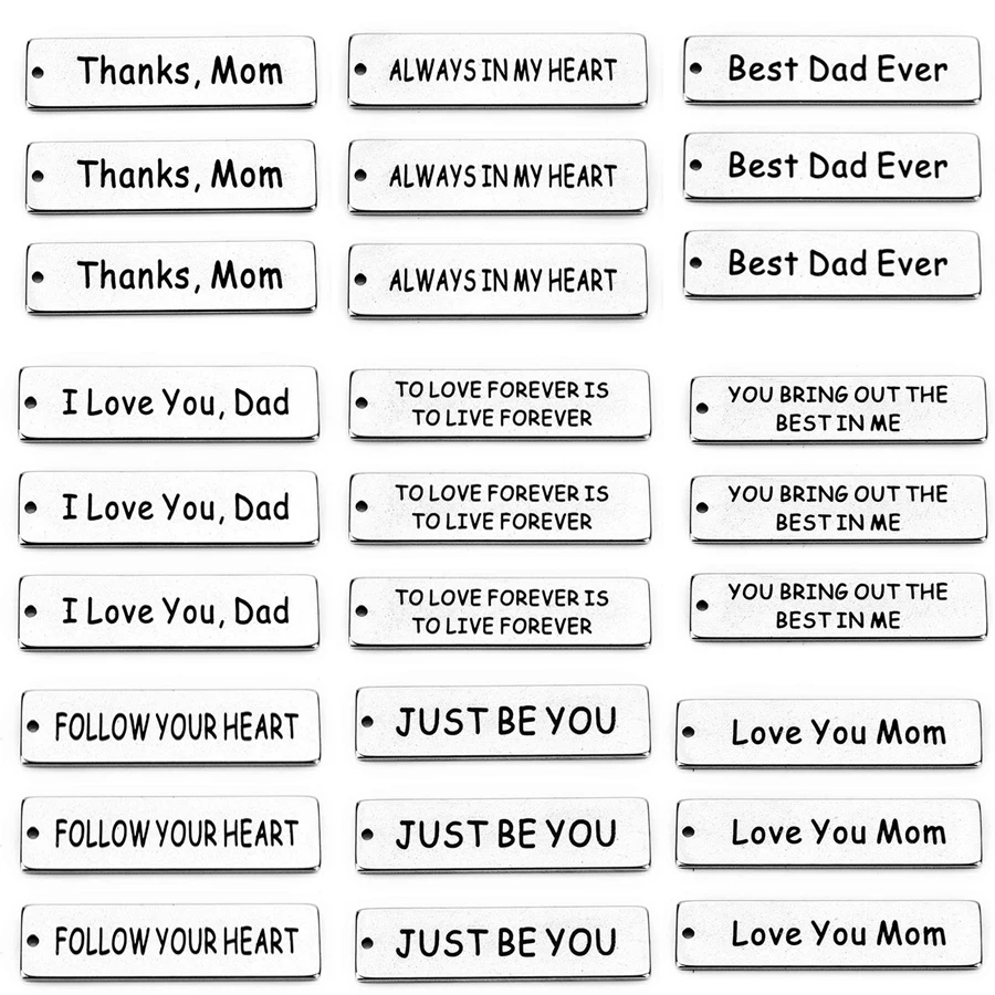 Ckysee 5Pcs 10x40mm Stainless Steel Inspirational Letter Charms 12 Styles Silver Rectangle Word Charm For Diy Jewelry Making
Ckysee 5Pcs 10x40mm Stainless Steel Inspirational Letter Charms 12 Styles Silver Rectangle Word Charm For Diy Jewelry Making