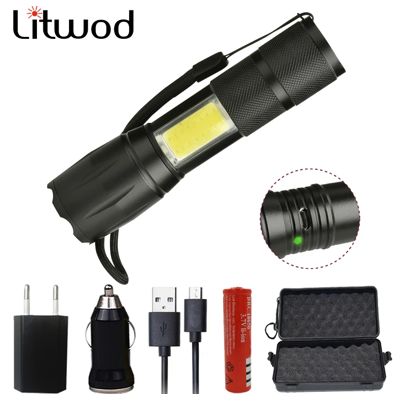 Litwod Z30 103C LED Flashlight XML-T6 COB 5000LM Torch waterproof light Micro USB port lantern 4 Modes Zoomable for Camping
Litwod Z30 103C LED Flashlight XML-T6 COB 5000LM Torch waterproof light Micro USB port lantern 4 Modes Zoomable for Camping
