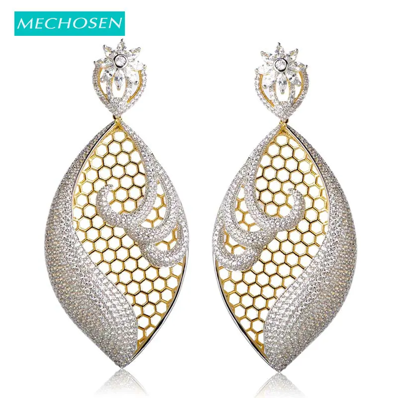 MECHOSEN изысканные полые висячие серьги AAA кубический цирконий микро проложили