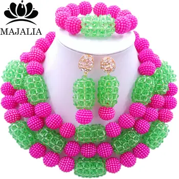 Majalia Classic Fashion Nigerian Wedding African Jewelery Set Hot pink and Green Crystal Necklace Bride Jewelry Sets 3SZ037
Majalia Classic Fashion Nigerian Wedding African Jewelery Set Hot pink and Green Crystal Necklace Bride Jewelry Sets 3SZ037