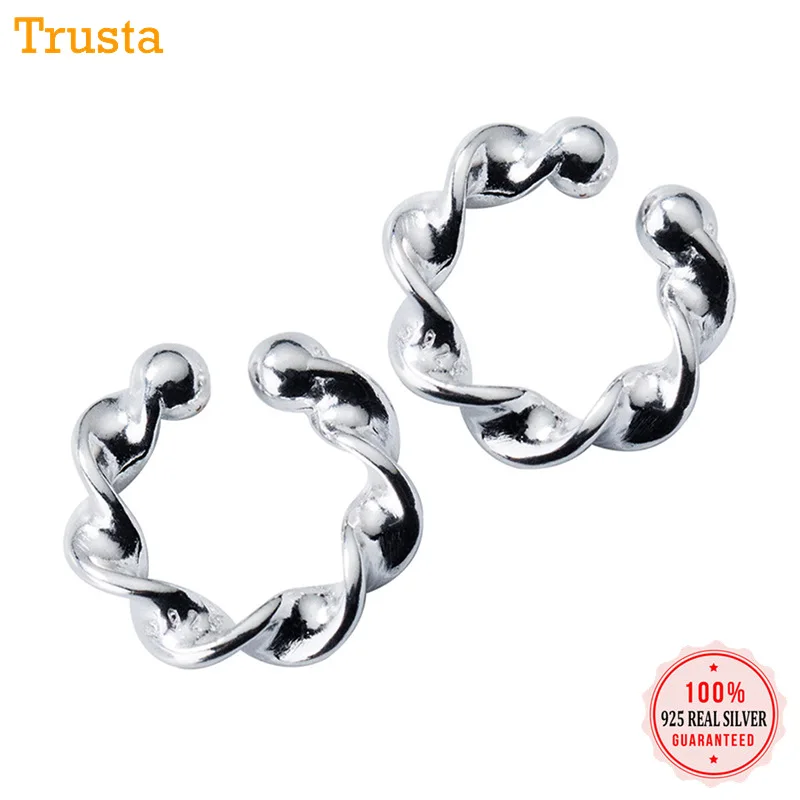 Trusta 100% 925 Sterling Silver Contracted Twist Ear Cuff Clip On Earrings For Women Girl Without Piercing Earings Jewelry DS622
Trusta 100% 925 Sterling Silver Contracted Twist Ear Cuff Clip On Earrings For Women Girl Without Piercing Earings Jewelry DS622