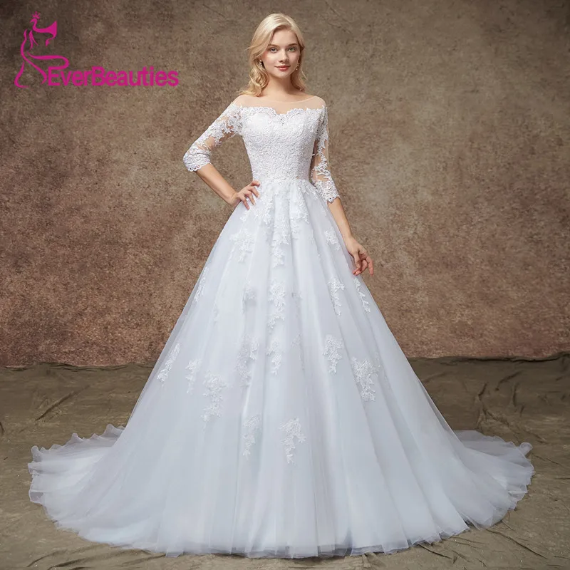 Vesido De Novia Wedding Dresses 2019 Three Quarter Sleeves Tulle Appliqued Vintage Court Train Mariage Bridal Dress Trouwjurk
Vesido De Novia Wedding Dresses 2019 Three Quarter Sleeves Tulle Appliqued Vintage Court Train Mariage Bridal Dress Trouwjurk
