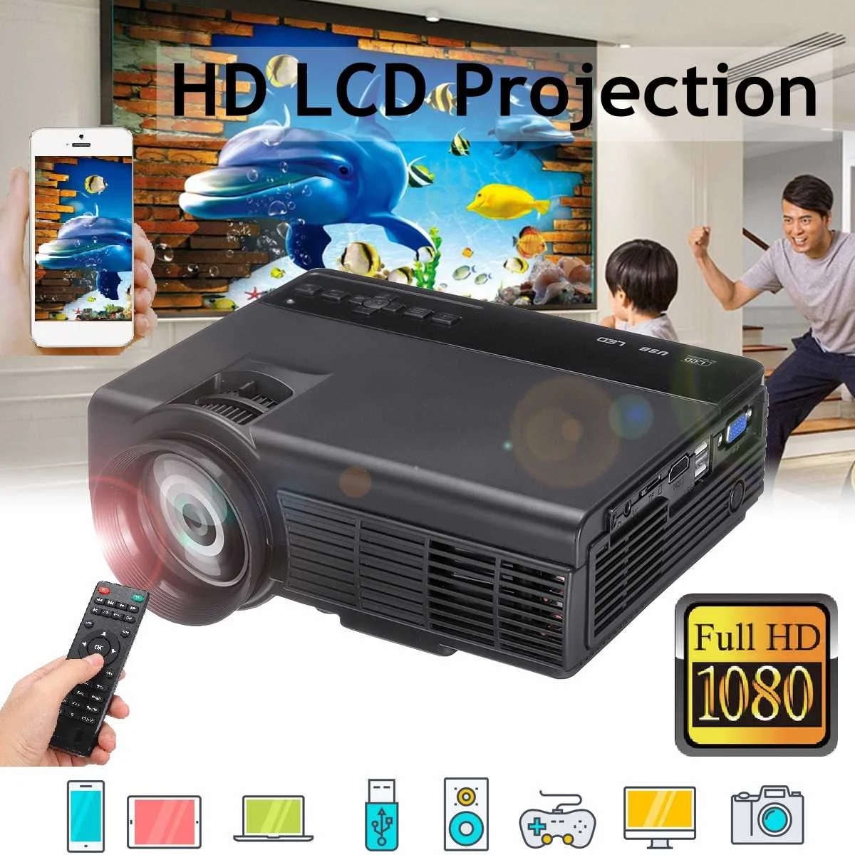 LEORY New Mini Projector Full 800x480 support 1080P 3D HD LED Projector Multimedia Home Theater USB TV Home Theatre System
LEORY New Mini Projector Full 800x480 support 1080P 3D HD LED Projector Multimedia Home Theater USB TV Home Theatre System