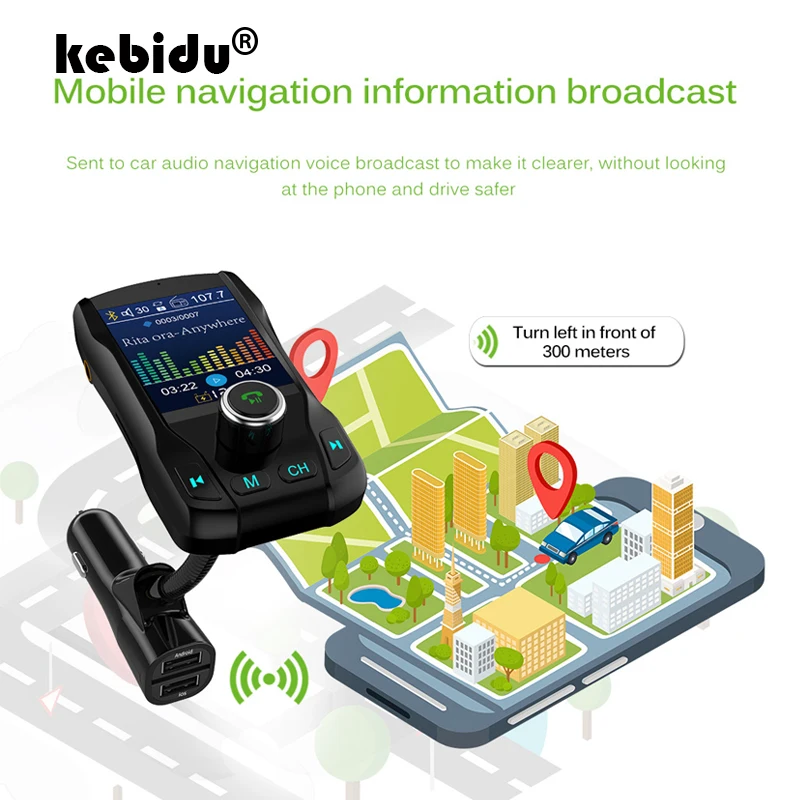 Color Screen 5V 2.1A Dual USB Charge MP3 Player Wireless Bluetooth Handsfree Car Kit 350 Rotatable MP3 Audio FM Transmitter
Color Screen 5V 2.1A Dual USB Charge MP3 Player Wireless Bluetooth Handsfree Car Kit 350 Rotatable MP3 Audio FM Transmitter