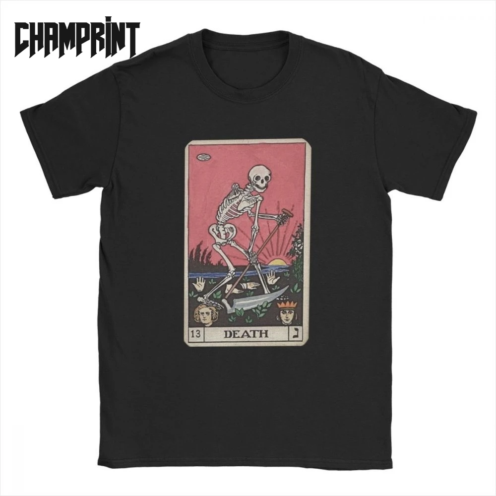 Death Tarot T-Shirt for Men 100% Cotton T Shirts Major Arcana Halloween Spooky Skeleton Creepy Short Sleeve Tee Shirt Plus Size
Death Tarot T-Shirt for Men 100% Cotton T Shirts Major Arcana Halloween Spooky Skeleton Creepy Short Sleeve Tee Shirt Plus Size