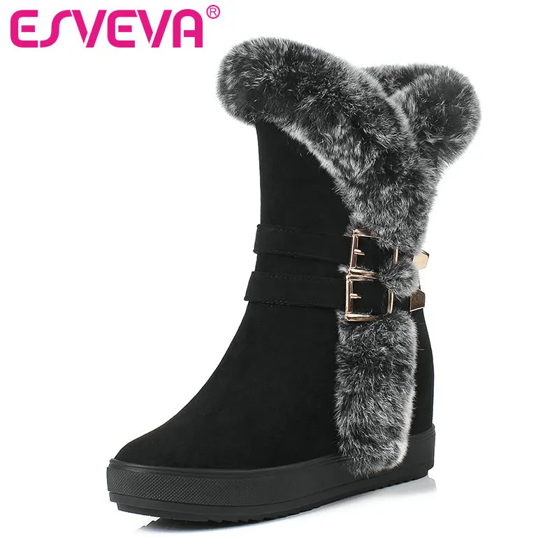 ESVEVA 2020 Women Boots Mid-calf Boots Round Toe Slip On Fur Wedge Med Heels Platform Zipper Shoes Snow Boots Size 34-40
ESVEVA 2020 Women Boots Mid-calf Boots Round Toe Slip On Fur Wedge Med Heels Platform Zipper Shoes Snow Boots Size 34-40