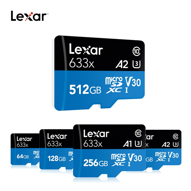 

Lexar Micro SD 128GB 32GB 64GB 256GB 512GB 16GB Micro SD Card SD/TF Flash Card Memory Card 32 64 128 gb microSD for Phone 633X