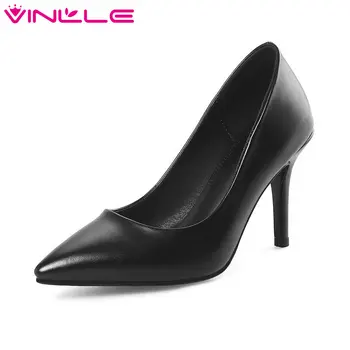 VINLLE 2020 Women Shoes Thin High Heel 2.5/3.5/5.5/7.5/9.5cm PU Leather Pointed Toe Platform Black Ladies Pumps Size 34-40
VINLLE 2020 Women Shoes Thin High Heel 2.5/3.5/5.5/7.5/9.5cm PU Leather Pointed Toe Platform Black Ladies Pumps Size 34-40