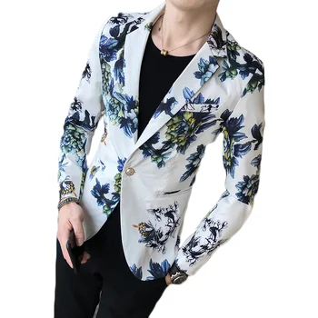 Men 2018 Autumn New Slim Suit Blazer Fashion Flower Print Simple Temperament British Style Social Business Casual Suit Jacket
Men 2018 Autumn New Slim Suit Blazer Fashion Flower Print Simple Temperament British Style Social Business Casual Suit Jacket