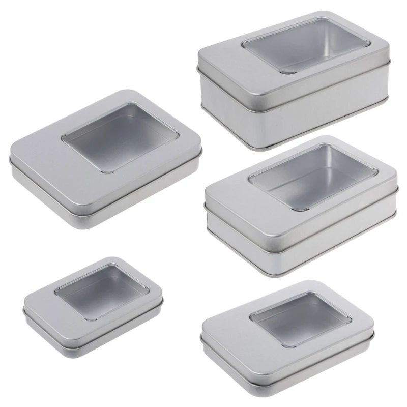 Delicate Rectangular Tin Silver Storage Box Case Organizer with Half Window Lid Clear Coin Candy Key Organization
Delicate Rectangular Tin Silver Storage Box Case Organizer with Half Window Lid Clear Coin Candy Key Organization