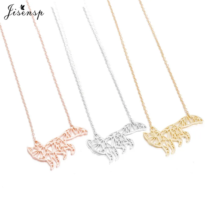Fox Origami Necklace Animal Fox Necklace_