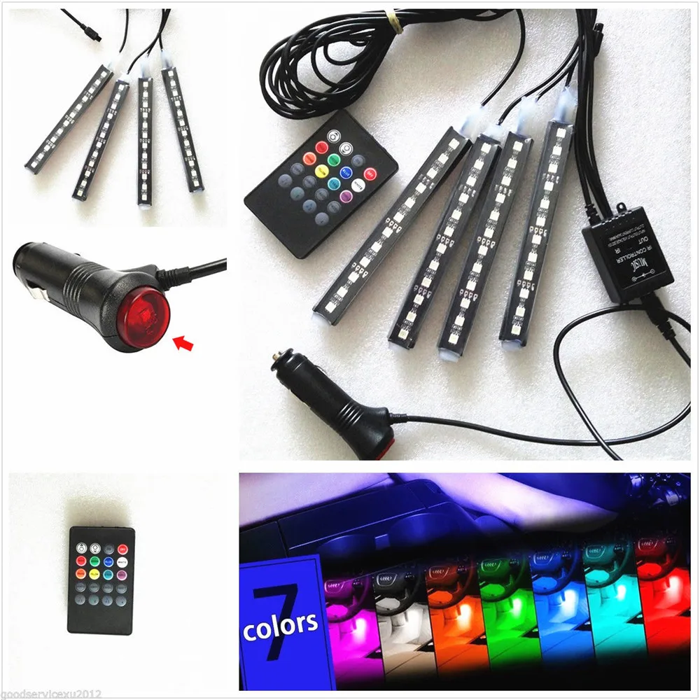 Wireless Remote Waterproof 12 LEDs Multi-Colour Car RGB LED Neon Interior Light Lamp Strip Decorative Lights Atmosphere Lamps
Wireless Remote Waterproof 12 LEDs Multi-Colour Car RGB LED Neon Interior Light Lamp Strip Decorative Lights Atmosphere Lamps