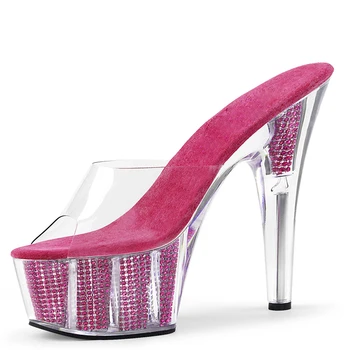 15cm High Heels Platform Slippers Women Summer Shoes Clear Heels Transparent Crystal Slides Black Silver Beads Ladies Shoes
15cm High Heels Platform Slippers Women Summer Shoes Clear Heels Transparent Crystal Slides Black Silver Beads Ladies Shoes