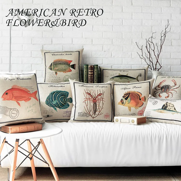 Creative American country pillow ,Marine fish Pillow cushion ,Linen pillowcase,cushions home decorative sofa Pillows
Creative American country pillow ,Marine fish Pillow cushion ,Linen pillowcase,cushions home decorative sofa Pillows