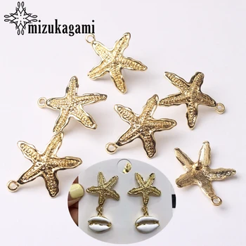Zinc Alloy Golden Conch Starfish Earrings Connector Linkers 26mm 6pcs/lot For DIY Drop Earrings Jewelry Making Accessories
Zinc Alloy Golden Conch Starfish Earrings Connector Linkers 26mm 6pcs/lot For DIY Drop Earrings Jewelry Making Accessories