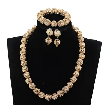 Classic African Golden Bead Jewelry Set Nigeria Wedding Beads Handmade Necklace Earrings Bracelet Jewelry Set P84-13
Classic African Golden Bead Jewelry Set Nigeria Wedding Beads Handmade Necklace Earrings Bracelet Jewelry Set P84-13