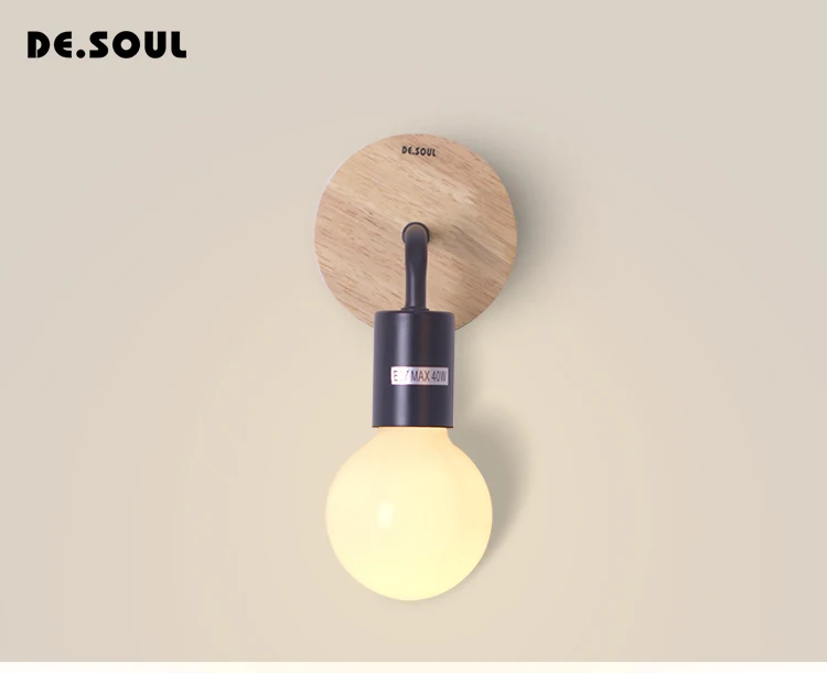 DE.SOUL Wall Lamps Modern Northern Europe Vintage Wood Metal Wall Lamp Industrial Indoor Lighting Bedside Lamps 01