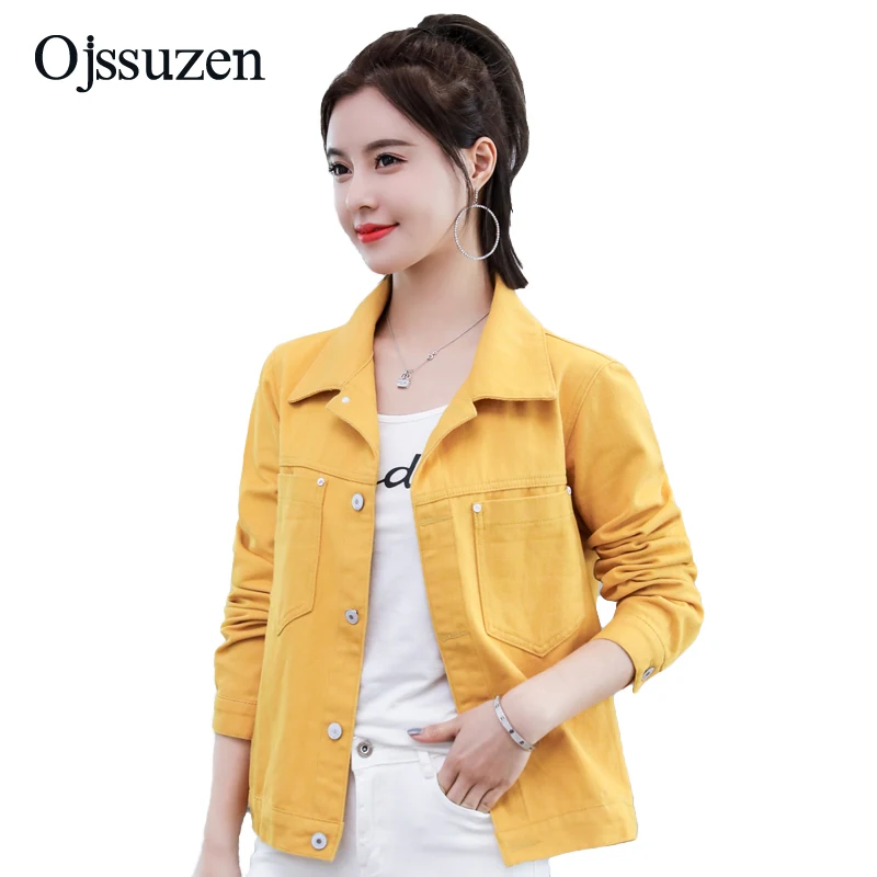 2019 Denim Jacket Yellow Women Crop Spring Autumn Female Coat Black Women's Red With Pocket All Match Woman's Basic Jacket
2019 Denim Jacket Yellow Women Crop Spring Autumn Female Coat Black Women's Red With Pocket All Match Woman's Basic Jacket