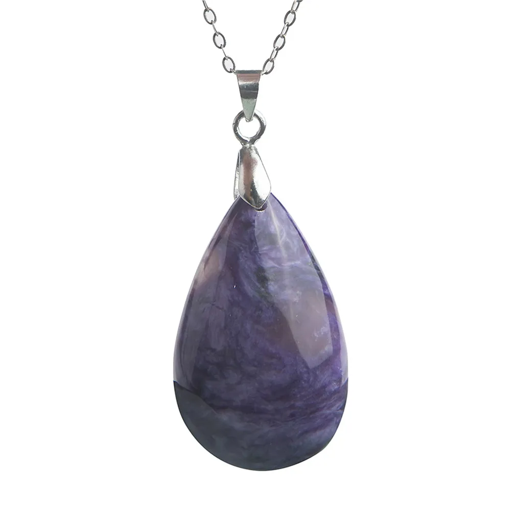 Genuine Purple Pendant Water Drop Crystal Gem Beads Natural Stone Charoite Pendant Jewelry Necklace For Women 33.5x20.5x8mm
Genuine Purple Pendant Water Drop Crystal Gem Beads Natural Stone Charoite Pendant Jewelry Necklace For Women 33.5x20.5x8mm