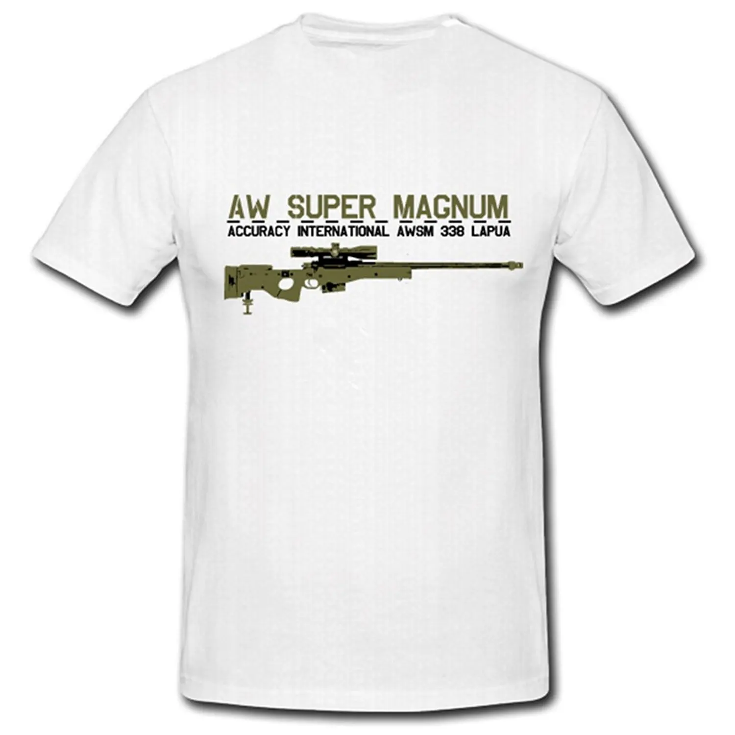 

2019 New Brand Cheap Sale 100 % Cotton AWSM 388 Lapua Sniper Rifle AW Super Magnum Accuracy International Graphic Shirts