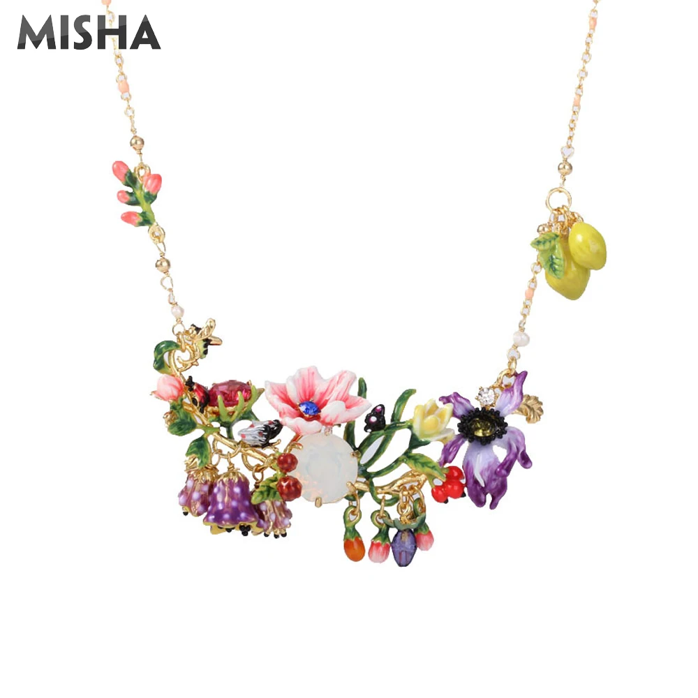 Ожерелье Миша для женщин подвесное ожерелье ручной работы с эмалированной