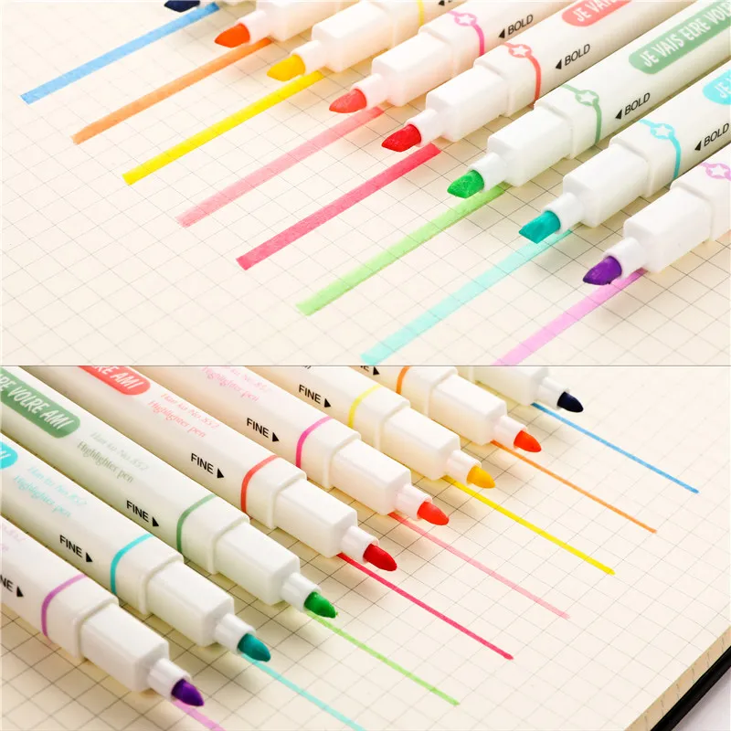 8 Colors/set Double Headed Highlighter Pen Mild Liner Highlighters Fluorescent Pen Marker Art Drawing School Supplies 04437
8 Colors/set Double Headed Highlighter Pen Mild Liner Highlighters Fluorescent Pen Marker Art Drawing School Supplies 04437