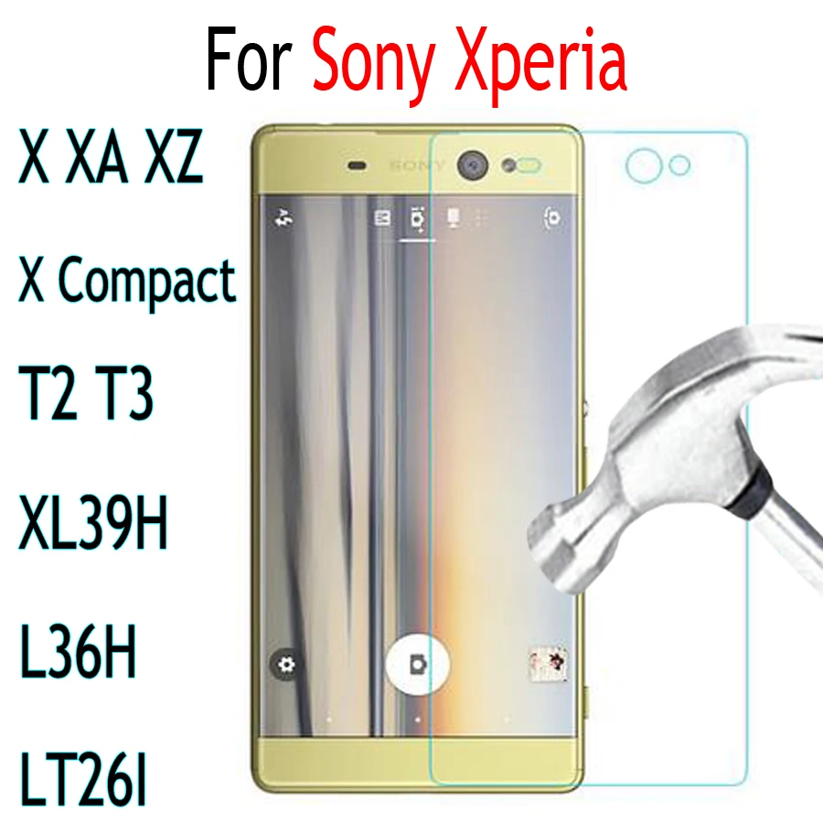 Закаленное Защитная стеклянная пленка для экрана чехол Sony Xperia X XZ XA Compact T2 T3 XL39H L36H