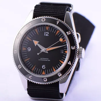 

Sterile 41mm Debert men's watch black dial Sapphire Glass luminous ceramic bezel 5ATM Automatic wrist watch men