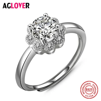 925 Silver Women Ring AAA Crystal Zircon Charm Flowers 100% Sterling Silver Ring Fashion Luxury Female Jewelry
925 Silver Women Ring AAA Crystal Zircon Charm Flowers 100% Sterling Silver Ring Fashion Luxury Female Jewelry