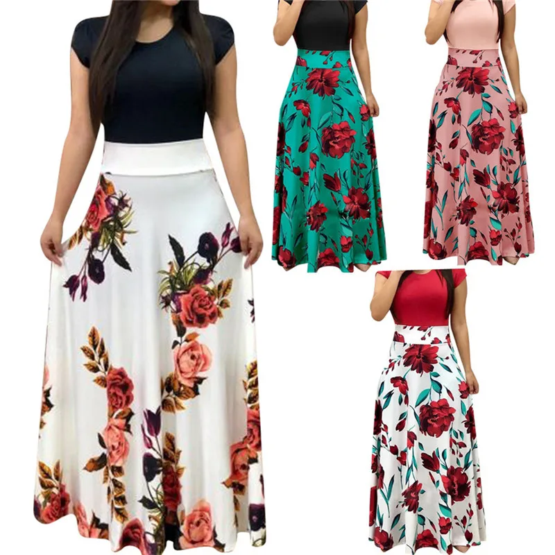 Women Boho Maxi Dress High Quality Print Long Bohemia dress 2018 Summer Elegant Dresses Feminine Beach Short Sleeve Dress
Women Boho Maxi Dress High Quality Print Long Bohemia dress 2018 Summer Elegant Dresses Feminine Beach Short Sleeve Dress