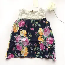 R & Z vestido para niños 2019 verano nuevo vestido sin mangas con puntadas de encaje vestido estampado para niños(China)