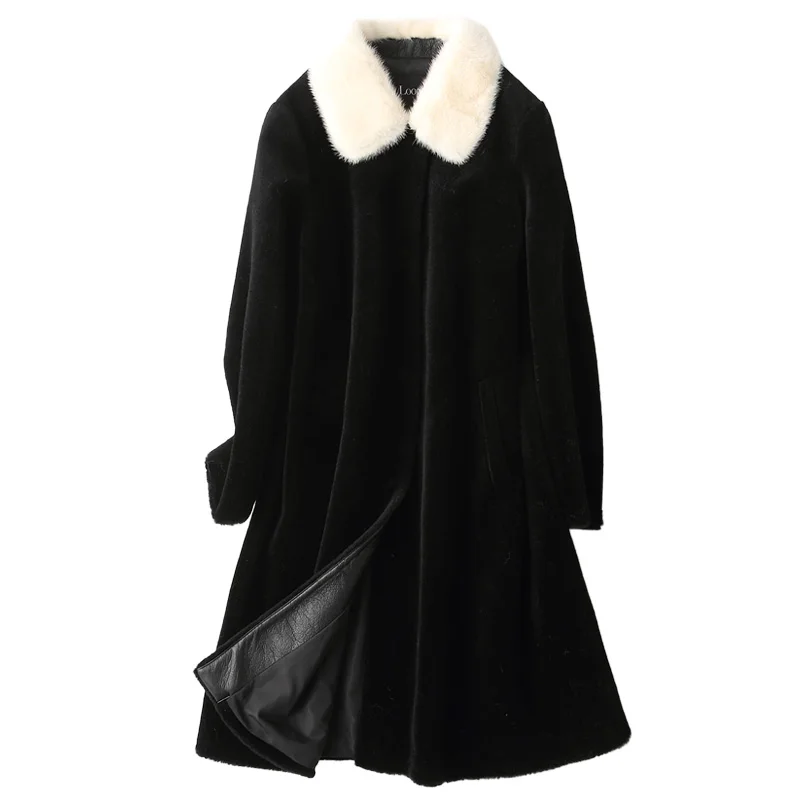 Wool Jacket Mink Fur Collar Real Fur Coat Autumn Winter Coat Women Clothes 2018 Korean Sheep Shearling Fur Long Coats ZT892
Wool Jacket Mink Fur Collar Real Fur Coat Autumn Winter Coat Women Clothes 2018 Korean Sheep Shearling Fur Long Coats ZT892