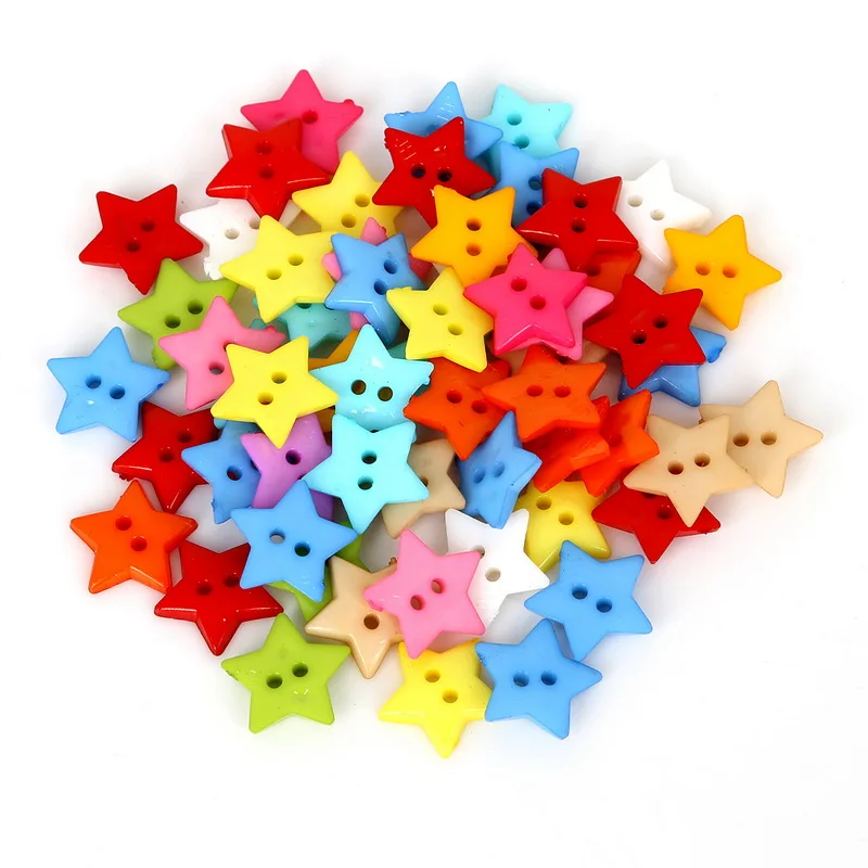 50-100PCS 12mm 16mm 2 Holes Multicolor Star Decorative Buttons Sewing Scrapbooking Crafts For Clothes
50-100PCS 12mm 16mm 2 Holes Multicolor Star Decorative Buttons Sewing Scrapbooking Crafts For Clothes