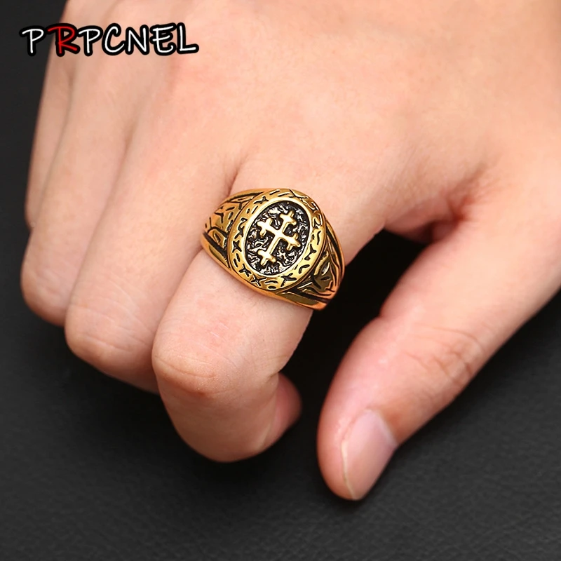 Vintage Punk Rock Christian Religion Cross Ring Gold color 316 L Stainless Steel For Men Father Jewelry Gift
Vintage Punk Rock Christian Religion Cross Ring Gold color 316 L Stainless Steel For Men Father Jewelry Gift