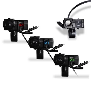 New 1 Pc DC 12V/24V Waterproof Car Boat Motorcycle Dual USB Charger LED Voltmeter Cigarette Lighter Socket For iphone Android
New 1 Pc DC 12V/24V Waterproof Car Boat Motorcycle Dual USB Charger LED Voltmeter Cigarette Lighter Socket For iphone Android