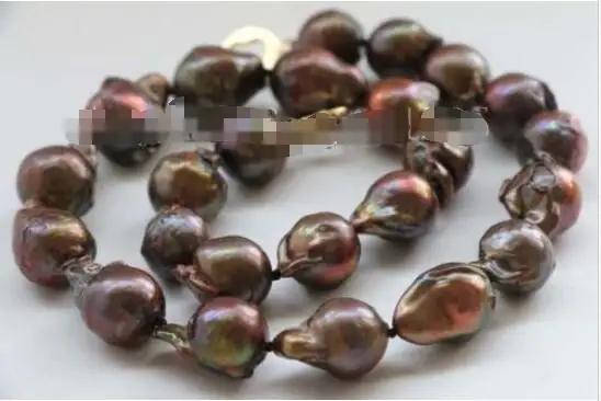 Free shipping hot sale Women Bridal Wedding Jewelry >> 17.5" Genuine Natural 20mm Coffee Baroque Reborn Keshi Pearl Necklace
Free shipping hot sale Women Bridal Wedding Jewelry >> 17.5" Genuine Natural 20mm Coffee Baroque Reborn Keshi Pearl Necklace