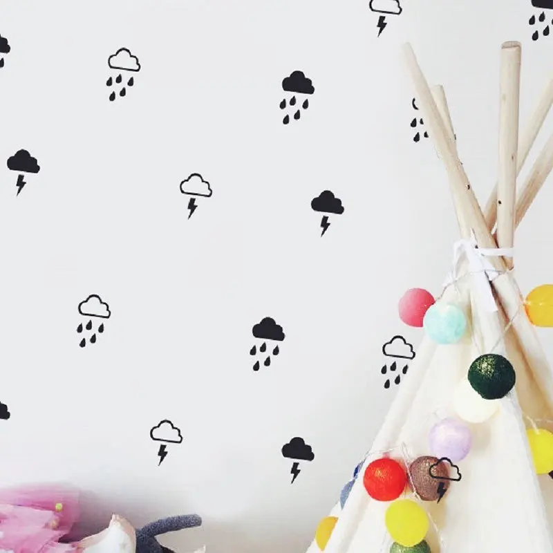 Nordic Style Cloud With Rain Wall Decals Home Decor Lightning Raindrop Cloud Wall Stickers For Kids Room Baby Nursery Wallpaper
Nordic Style Cloud With Rain Wall Decals Home Decor Lightning Raindrop Cloud Wall Stickers For Kids Room Baby Nursery Wallpaper