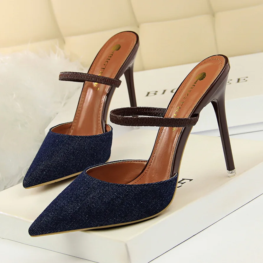 New Summer High Sandals Denim Pointed Thin Elastic High Heels Sandal Sexy Shallow Cowboy Cloth Women's Slippers G86-6
New Summer High Sandals Denim Pointed Thin Elastic High Heels Sandal Sexy Shallow Cowboy Cloth Women's Slippers G86-6