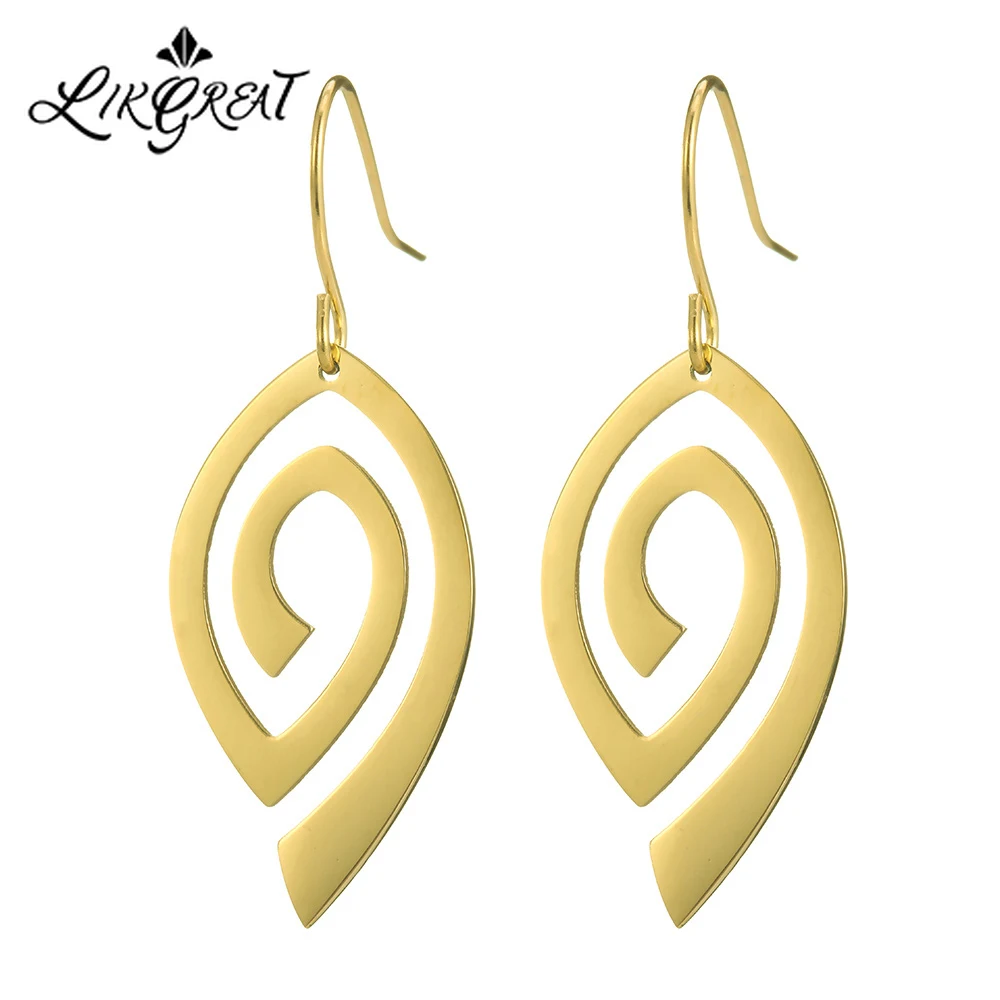 LIKGREAT Simple Fashion Spiral Fishhook Earrings for Women Stainless Steel Drop Dangle Earrings Gold Black Minimalist Jewelry
LIKGREAT Simple Fashion Spiral Fishhook Earrings for Women Stainless Steel Drop Dangle Earrings Gold Black Minimalist Jewelry