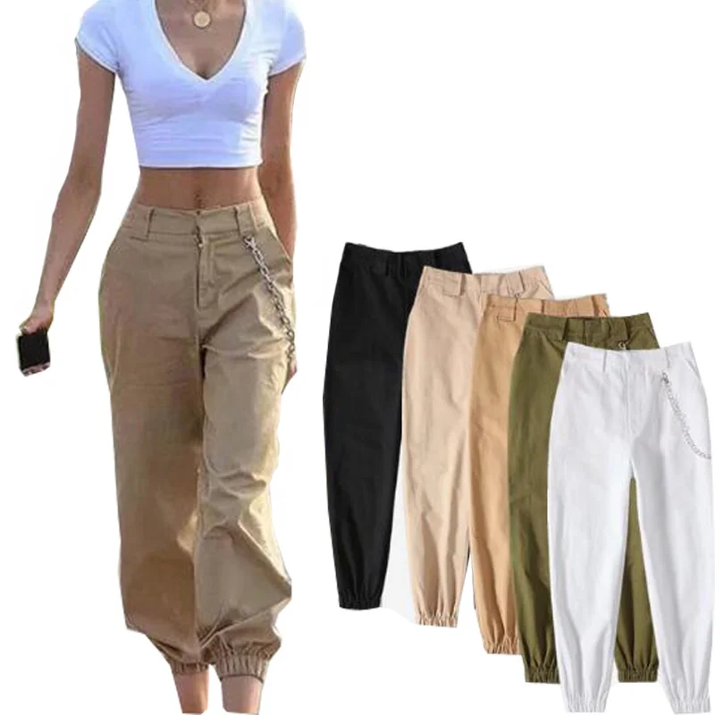 Spring/Autumn New Fashion Solid Color Safari Style Pants Casual Women High Waist Zipper Chain Straight Cargo Pants
Spring/Autumn New Fashion Solid Color Safari Style Pants Casual Women High Waist Zipper Chain Straight Cargo Pants