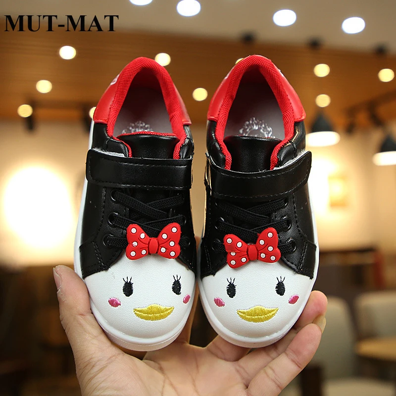 2019 spring and autumn new girls magic stickers non-slip bow children's soft bottom students cartoon shoes | Детская одежда и