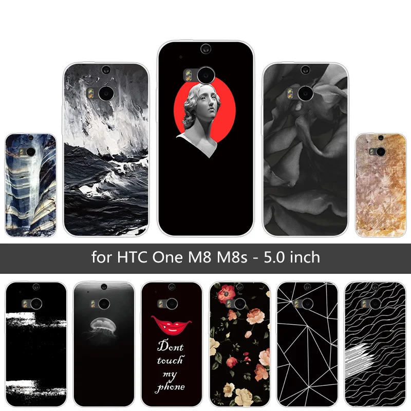 

For HTC One M8 M8S Back Cover Soft TPU Silicone Fundas For HTC M8 M8S Clear Coque DIY For HTC M 8 M 8S 5.0'' Fancy Phone Cases