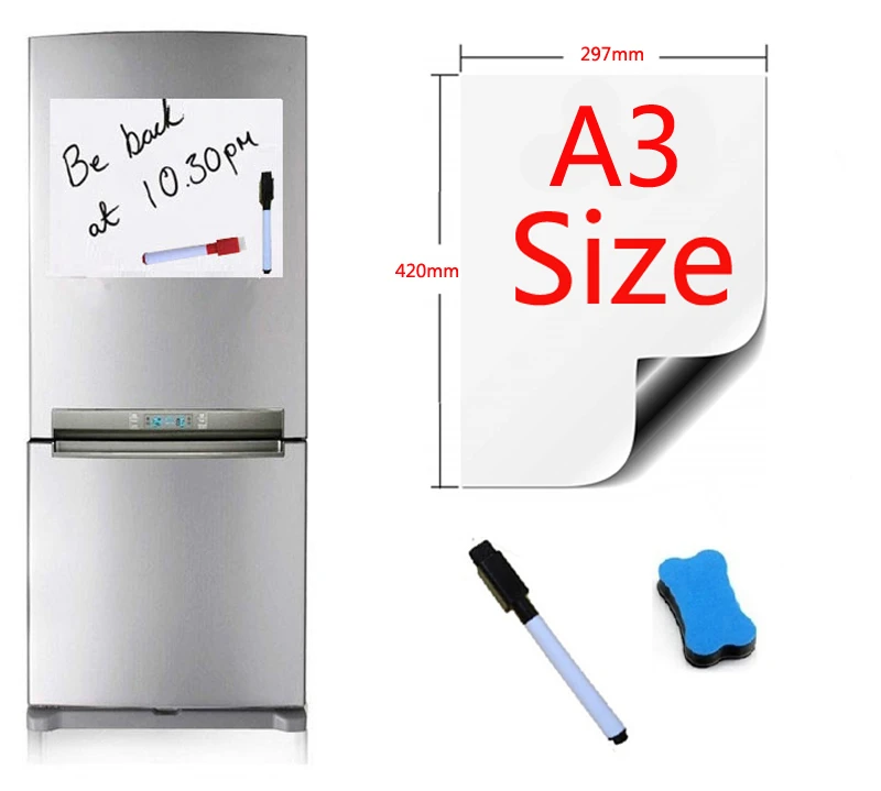 A3 Size 297x420mm Magnetic Whiteboard Fridge Magnets Presentation Boards Home Kitchen Message Boards Writing Sticker 1Pen1eraser
A3 Size 297x420mm Magnetic Whiteboard Fridge Magnets Presentation Boards Home Kitchen Message Boards Writing Sticker 1Pen1eraser