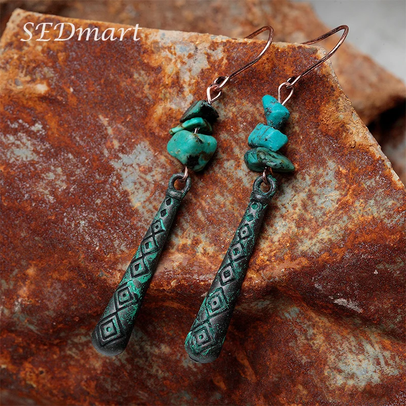 SEDmart Vintage Ethnic Style Earrings Woman Girls Fashion Classic Copper Green Electroplating Craft Long Earrings Party Gift
SEDmart Vintage Ethnic Style Earrings Woman Girls Fashion Classic Copper Green Electroplating Craft Long Earrings Party Gift