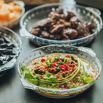 Transparent Elegant Plate European Main Dish Tray Western Restaurant Salad Plates Christmas Food Container Soup Bowl With Handle
Transparent Elegant Plate European Main Dish Tray Western Restaurant Salad Plates Christmas Food Container Soup Bowl With Handle