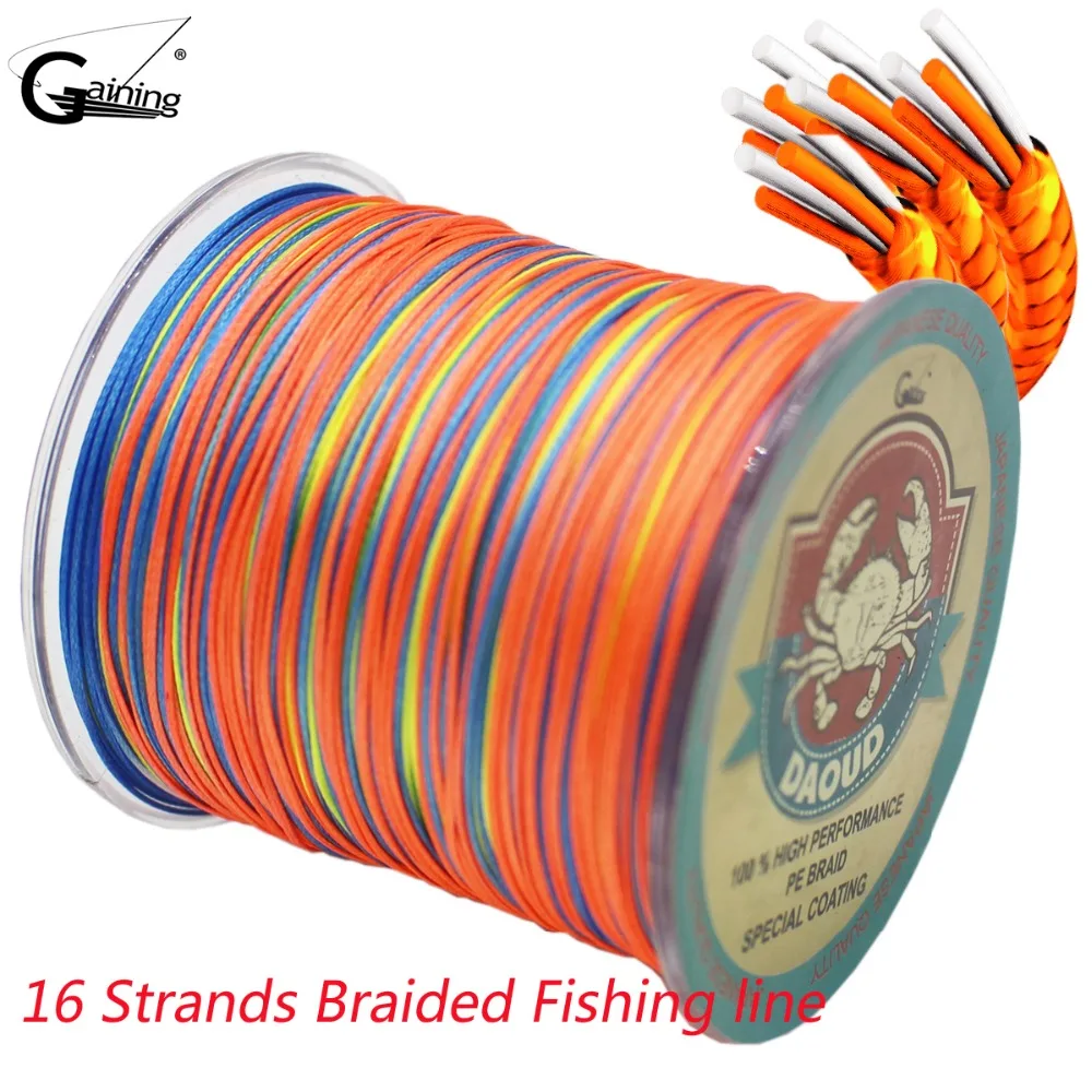 Gaining Braided 16 Strands Fishing Line 300M Multicolor Super Strong Japan Multifilament PE Braid Line 59 77 94 127 136 220LB
Gaining Braided 16 Strands Fishing Line 300M Multicolor Super Strong Japan Multifilament PE Braid Line 59 77 94 127 136 220LB